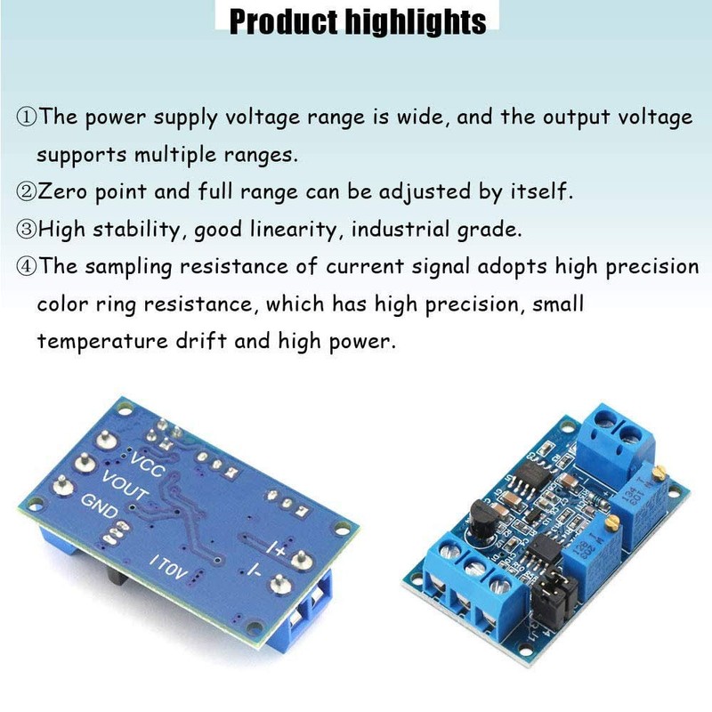 Acxico 4Pcs Current to Voltage Converter Module 0/4-20mA to 0-3.3V