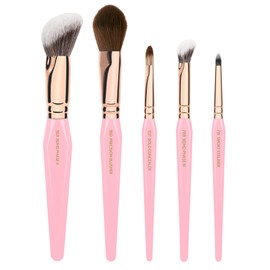 BDELLIUM TOOLS Juego de Brochas de Maquillaje para Rostro y Ojos Con Triángulo Dorado Rosa - Juego de Brochas Bien Equilibradas Con Cerdas Sintéticas 