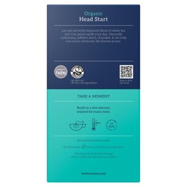 HOTTEA MAMA | Head Start | Organic | Slow Release Caffeine Blend | For Tiredness Support | White Tea and Rose | 15 Whole Leaf Biodegradable Pyramid Bags