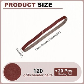 HARFINGTON 2 x 72 Inch Sanding Belts, 6 Pcs 120 Grits Aluminum Oxide Abrasive Belt Sander File Belt for Woodworking, Metal Polishing, Knife Sharpener