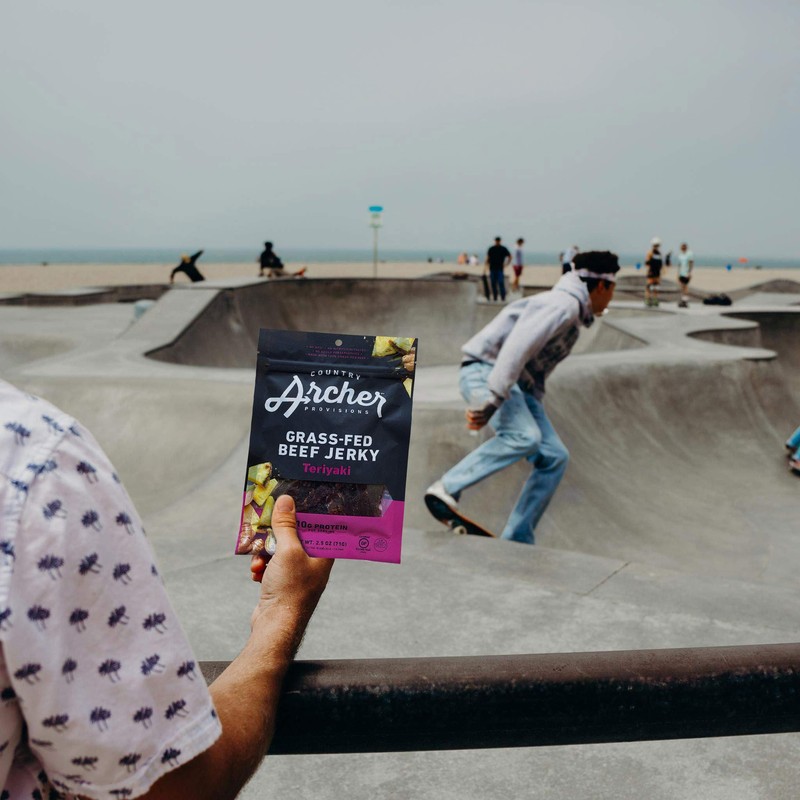 Teriyaki Beef Jerky by Country Archer, 100% Grass-Fed, Gluten Free,