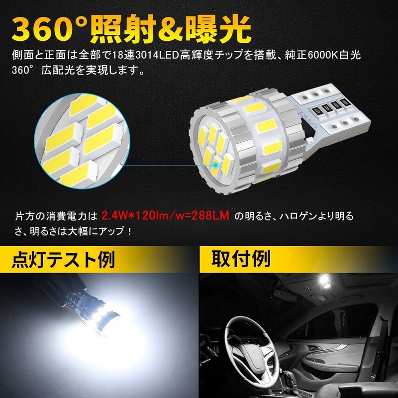 BORDAN T10 LED White Explosive Light with Built-in Canceller Position