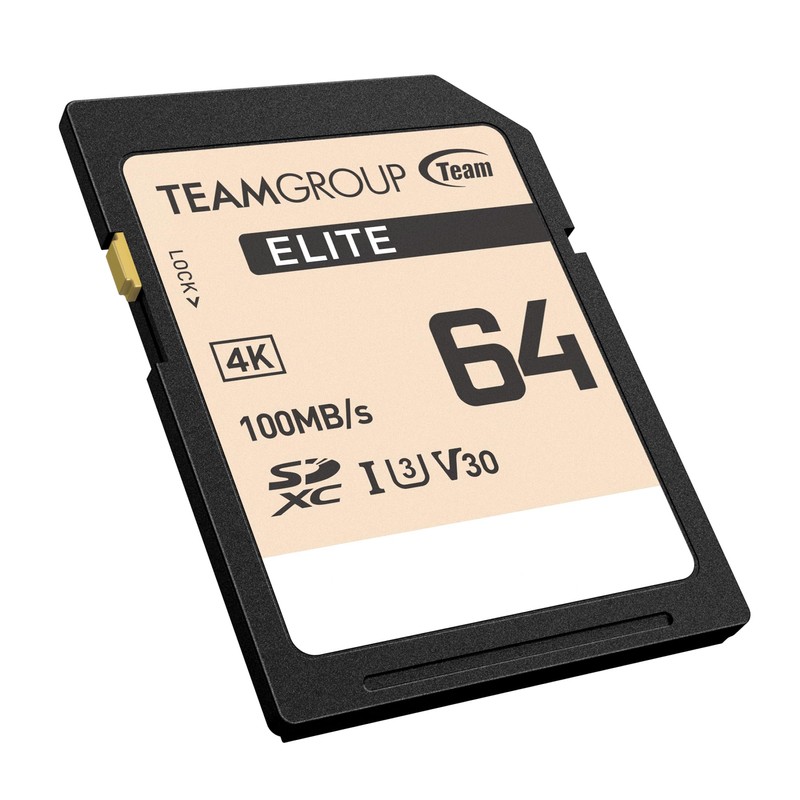 Team 64GB UHS-I U3 V30 SD Card 4k Video Support,