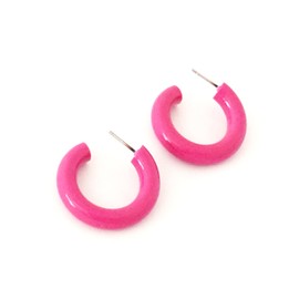 Pink Acrylic Hoop Earrings | Vintage Lucite Mauve Pink Tube Hoops - TUB-PK-2