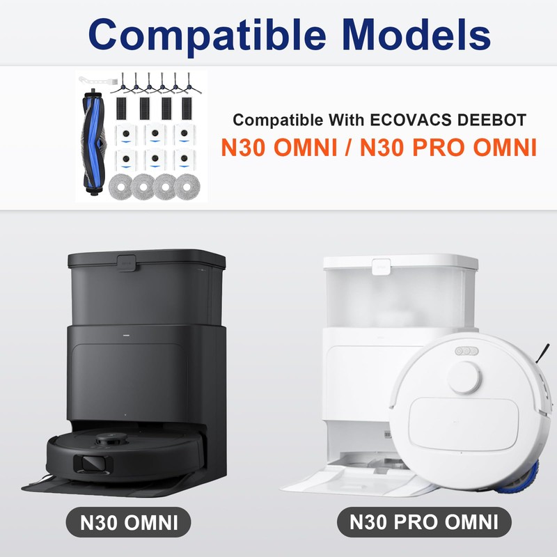 21 PCS Replacement Parts for Ecovacs Deebot N30 Omni, N30