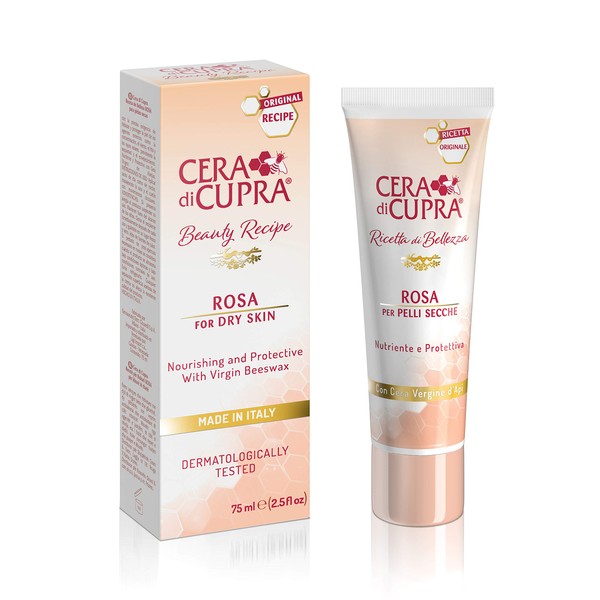 CERA DI CUPRA Rosa Face Cream for Dry Skin - Nourishing and Protective Formula with Virgin Beeswax (2.54 Fl Oz / 75 ml)