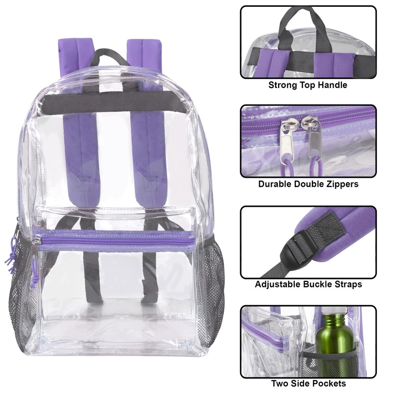 Trail maker Clear Backpack With Reinforced Straps For Security &