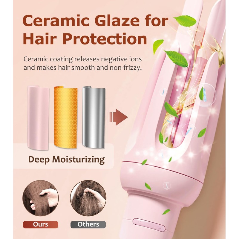 Auto Hair Curler, Automatic Curling Iron with 4 Temperature &