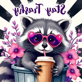 Waterbottletumbler 20 oz Reusable Portable Water Bottle with Lid Washable Cup Mug Ideal for Everyday Use Drinkware Featuring Raccoon Design Non-BPA Free - Bottled:_46