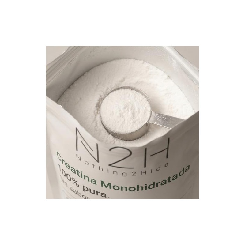 N2H Creatina Monohidratada 100% Pura, 600g, 5 g por Porción,