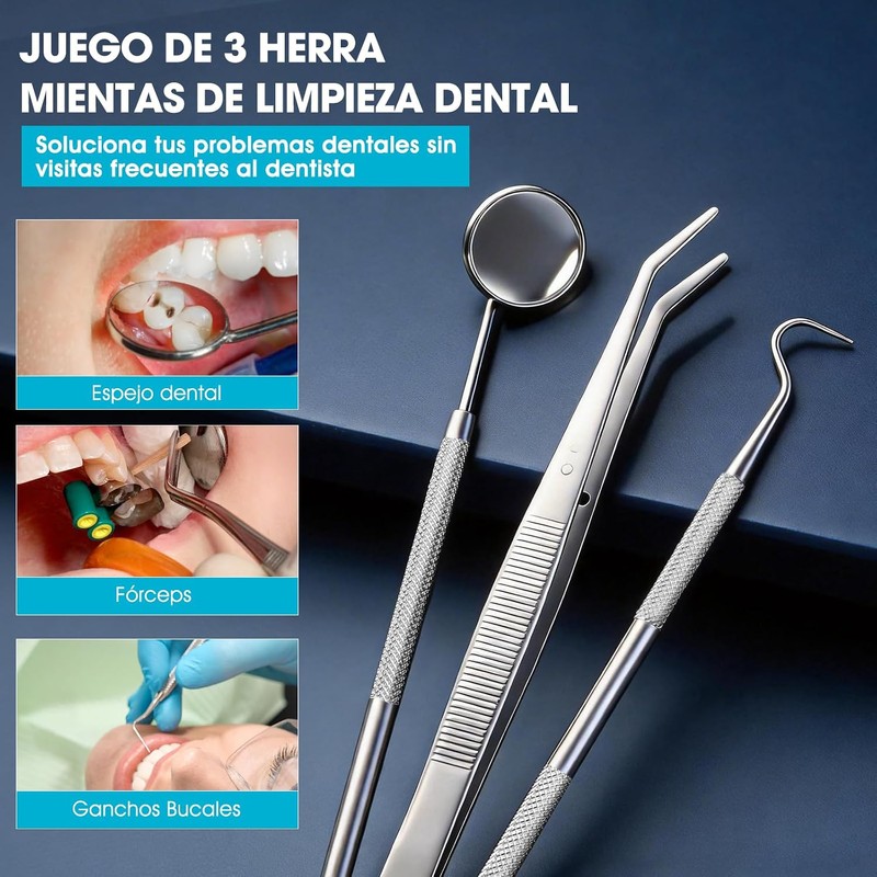 Raspador de Lengua de Acero Inoxidable Kit de 7 Piezas