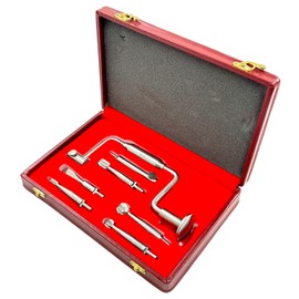 Hudson Hand Drill Brace Set of 7 Pieces with Multi-Size Attachment Burrs and Crusher | German Stainless Steel Premium Ortho Instruments