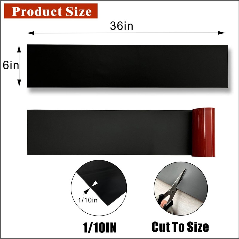 BAJIAOREN 2 Pack Silicone Rubber Door Kick Plate 6x36 Inches