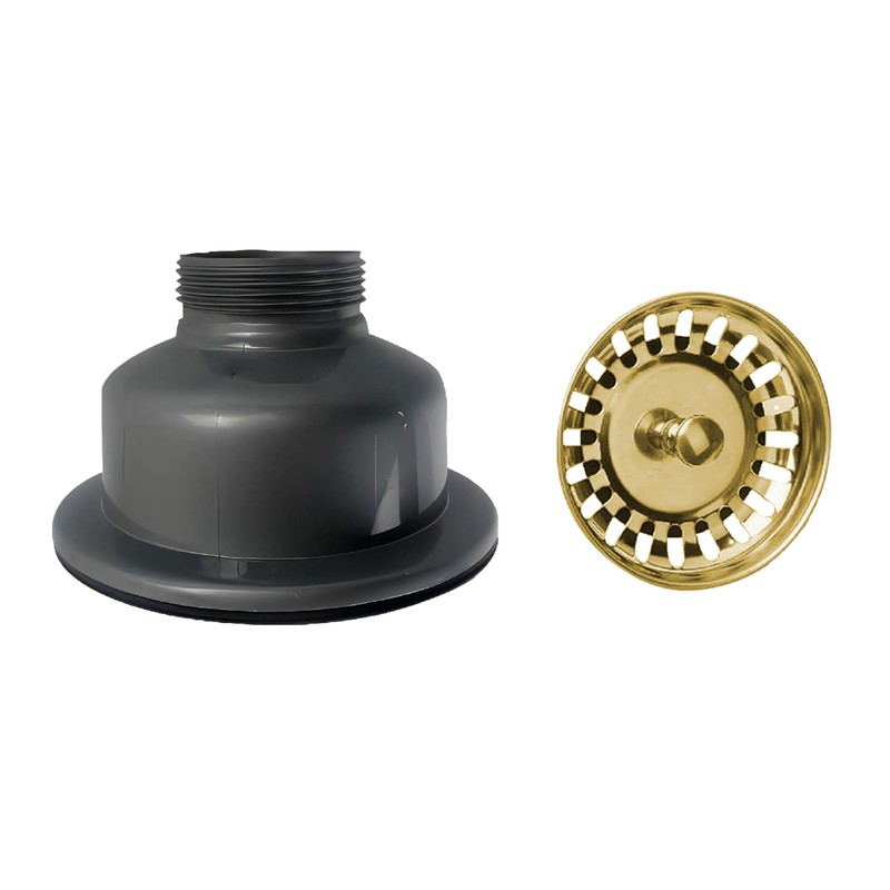 114MM Gold Sink Waste Kit, Stainless Steel and PVC Kitchen
