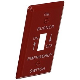 Morris 83490 Emergency Metal Switch Plate, Utility, Oil, Red, 1-Pack