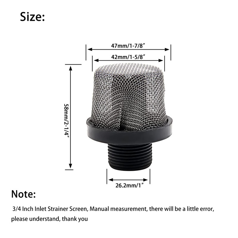 288716 Inlet Suction Strainer and 288749 Airless Spray Gun Filter