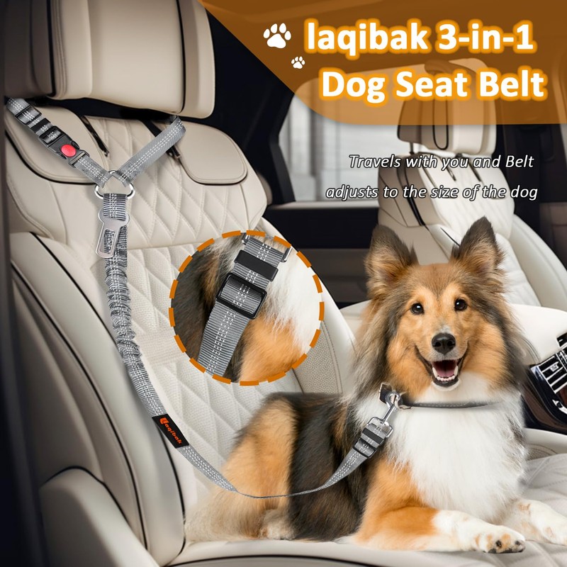 Removable Dog Seat Belt Harness for Car, 3 in 1