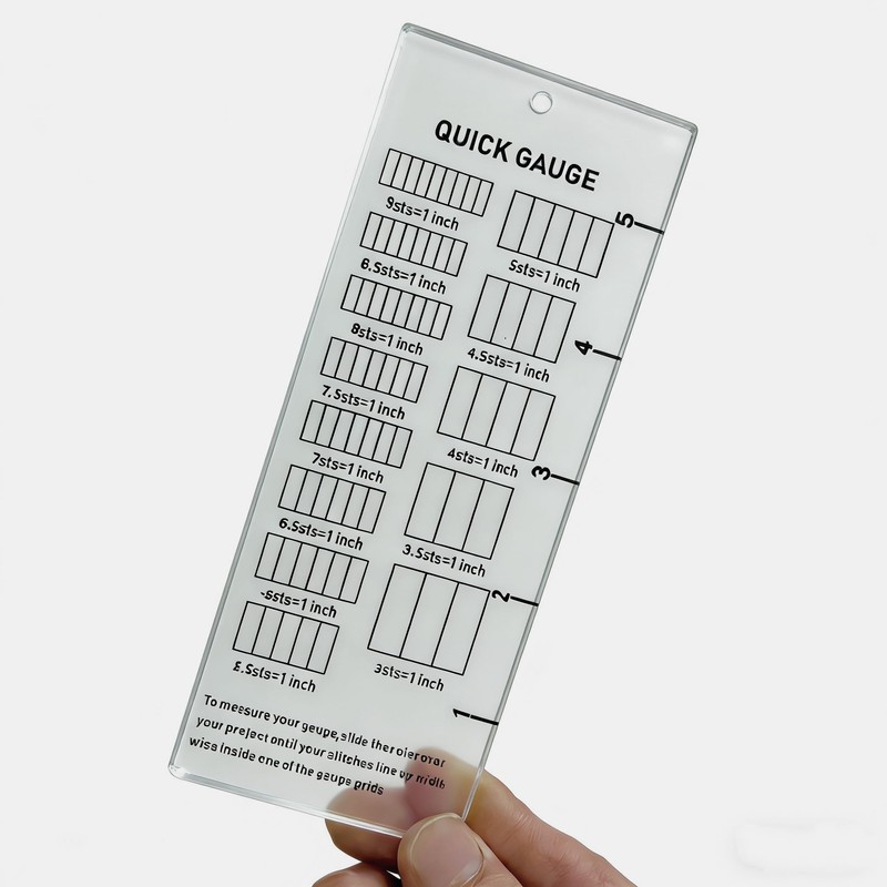 Quick Gauge Ruler Knitting and Crochet Gauge Tool Clear Acrylic