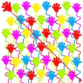 120PCS Glitter Sticky Hands for Kids, Mini Stretchy Slap Hands Toys, Little Hands Sticky Hands Bulk for Party Favors, Girls, Boys, Classroom Prizes, Students, Birthday Gifts, Goodie Bags Stuffers