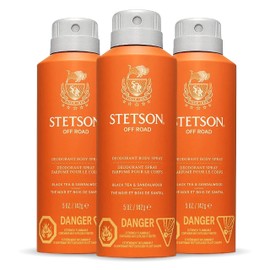 Stetson Personal Care All Day Body Spray by Scent Beauty - Body Spray for Men - Perfect for Men's Grooming Kit - 5 oz - 3 Pack - Off-Road