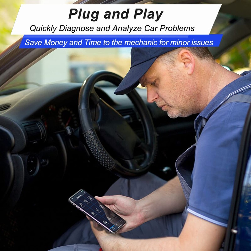 OBD2 Bluetooth Scanner Code Reader Reset for Android Windows, Auto