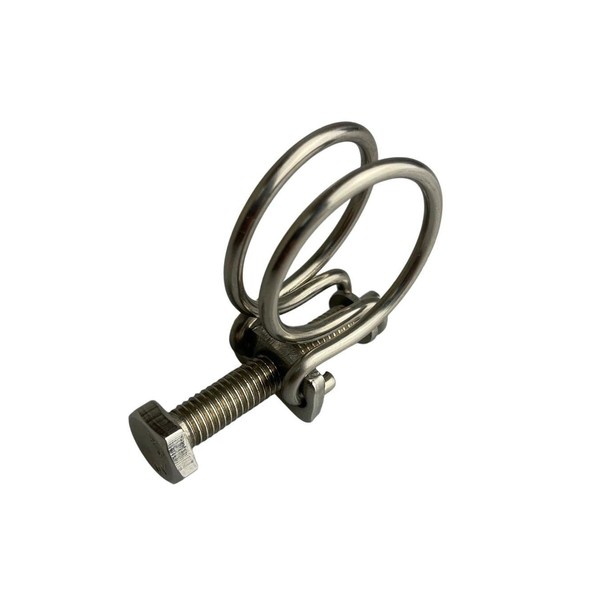 Stainless Steel Double Wire Hose Clips 38-44mm Pond Pipe Screw