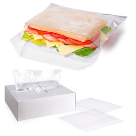APQ Supply Clear Fold Top Sandwich Bags, 6.5 x 7.5 Inch. Pack of 2000 Plastic Baggies for Sandwiches. Reusable Fold-Over Snack Size Bags. 0.7 mil Polyethylene Lunch Packaging. Bulk Sandwich Bag