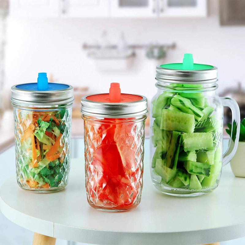 5Pcs Silicone Fermenting Lids for Wide Mouth Jar Food Grade