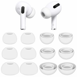 6 Pairs Compatible with AirPods Pro and Pro 2 Ear Tips Buds, Small Medium Large 3 Size Silicone Rubber Eartips Earbuds Gel Cover Accessories Compatible with AirPods Pro 2 and Pro - S/M/L White