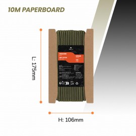 Abma Cord Paracord 620 lbs 4 mm 10 m 100% Nylon Rope Type 3 Cord with 9 Core for Crafts, Camping, Survival, Outdoor - Max. 280 kg - Army Green