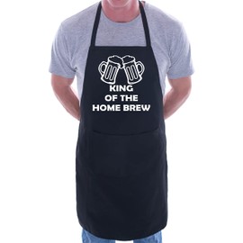 Print4U King Of The Home Brew Funny BBQ Baking Cooking BBQ Apron Black