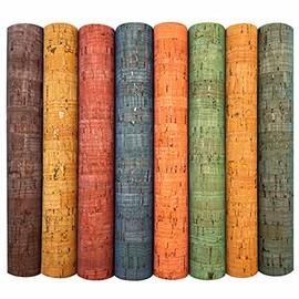 OZXCHIXU 8 pcs/Set Colored Cork Faux Leather Sheets,Thin Soft Cork Leather Fabric for Earrings,Bags,Pencil Case,Wallet,Making DIY Craft,Hair Accessories DIY Projects