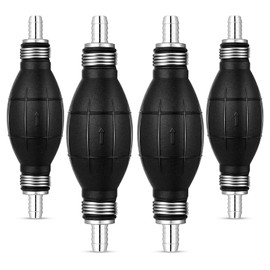 BBTO 4 Pieces Black Primer Bulb Rubber Fuel Pump Transfer Vacuum Fuel Primer Bulb Marine Gas Siphon Hand Pump Outboard Fuel Line for Petrol Marine Boat Accessories (1/4'' 6 mm)