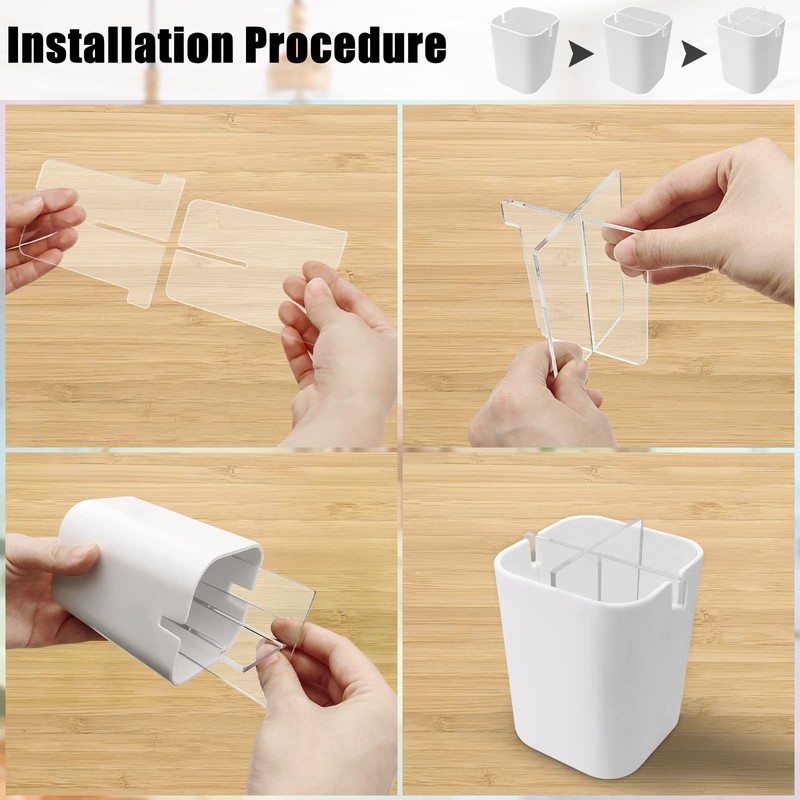 Toothbrush Holder for Bathroom,Clear Acrylic Detachable for Easy Cleaning Multi-Function