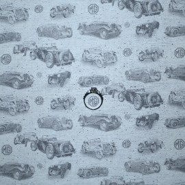 Michael Miller Fabrics BonEFul Fabric FQ Cotton Quilt Tan Brown B&W Gray Dot MC Classic Antique Car Men