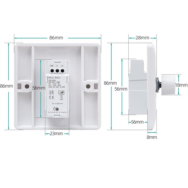 Ledivion Dimmer Switch, LED Dimmer Switch Trailing Edge Rotary 1