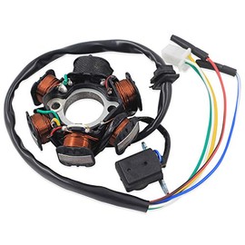 Trkimal Ignition Stator Magneto 5 wire AC 6 Pole Coil for GY6 49cc - 180cc engine, Scooter Moped ATV Dune Buggy Go Kart