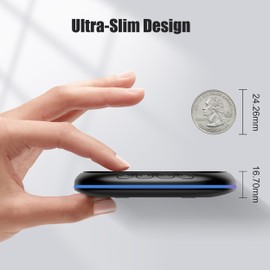 VKAROOD Ultra Slim Mouse Mover Device Undetectable with Timer, Ultra Silent Mouse Jiggler with ON/Off Switch, Mouse Shaker with Breathing Light Mouse Wiggler to Keep Computer Alive (Black)