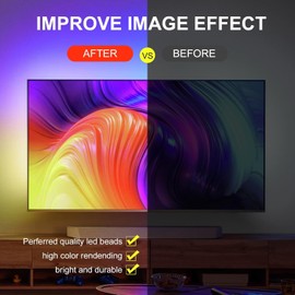 TK99SW Behind TV LED Lighting, 19.68ft Smart RGB LED Lights for 55-85 Inch TVs, Music Sync Bluetooth App & Remote Control, USB-Powered for Gaming, Bedroom, PC, Home Theater