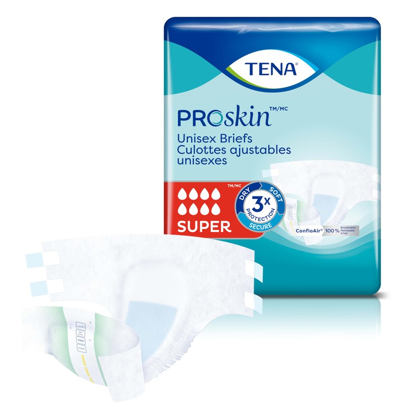 Tena Incontinence Adult Diapers, Maximum Absorbency, Disposable Briefs, ProSkin -