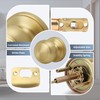Moquin Flat Ball Passage Brushed Gold Door Knob No Lock,