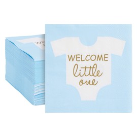 100 unidades fiesta servilletas de cóctel - 5 x 5 inches plegado, Baby Shower, 100, 1.00