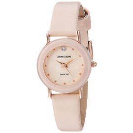 Armitron Women's 75/2447 Diamond-Accented Leather Strap Watch