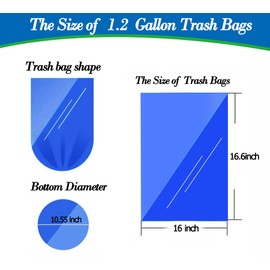 1.2 Gallon 120 pcs(1-1.2 Gal) Small Clear Trash Bags, Strong 1 Gallon 1.2 Gallon 1.3 Gallon Garbage Bags, Bathroom Trash Can Bin Liners,Mini Bags Waste Basket Liner,Fit 5 Liter, 1-1.2 Gal (1.2C120)