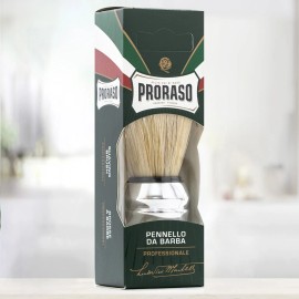 PRORASO Shaving Brush with Natural Boar Bristles, Lightweight Handle, Green Line