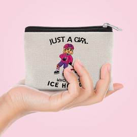 Hockey Gift Coin Purse Gifts for Ice Hockey Lovers Team Players Christmas Birthday Gifts for Sports Fans Athletics Appreciation Gift Thank You Zipper Change Pouch for Coach Friend Sister