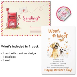 BlinkBlink Mother Day Card from Dog, Mothers Day Card Dog with Envelope and Seal, Fur Mom Mothers Day Card, Funny Mothers Day Card from Dog