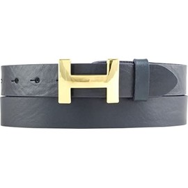 BELTINGER Hanna Women's Belt Made of Full Cowhide Leather, 3 cm, Slim Leather Belt for Women, 30 mm, Shiny Gold, Navy, gold
