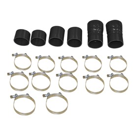 Intercooler Boot Hoses Clamps Kit Compatible With 1999-2003 Ford Powerstroke 7.3L (5-Ply) Silicone Hose High Temperature Heat Resistance 2000 2001 2002 (Black)