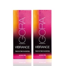 Igora Vibrance 9-4 Extra Light Blonde Beige Demi-Permanent Tone on Tone Alcohol Free Liquid Hair Color 60 ml and M Hair Designs Tint Brush (Bundle 2 items)